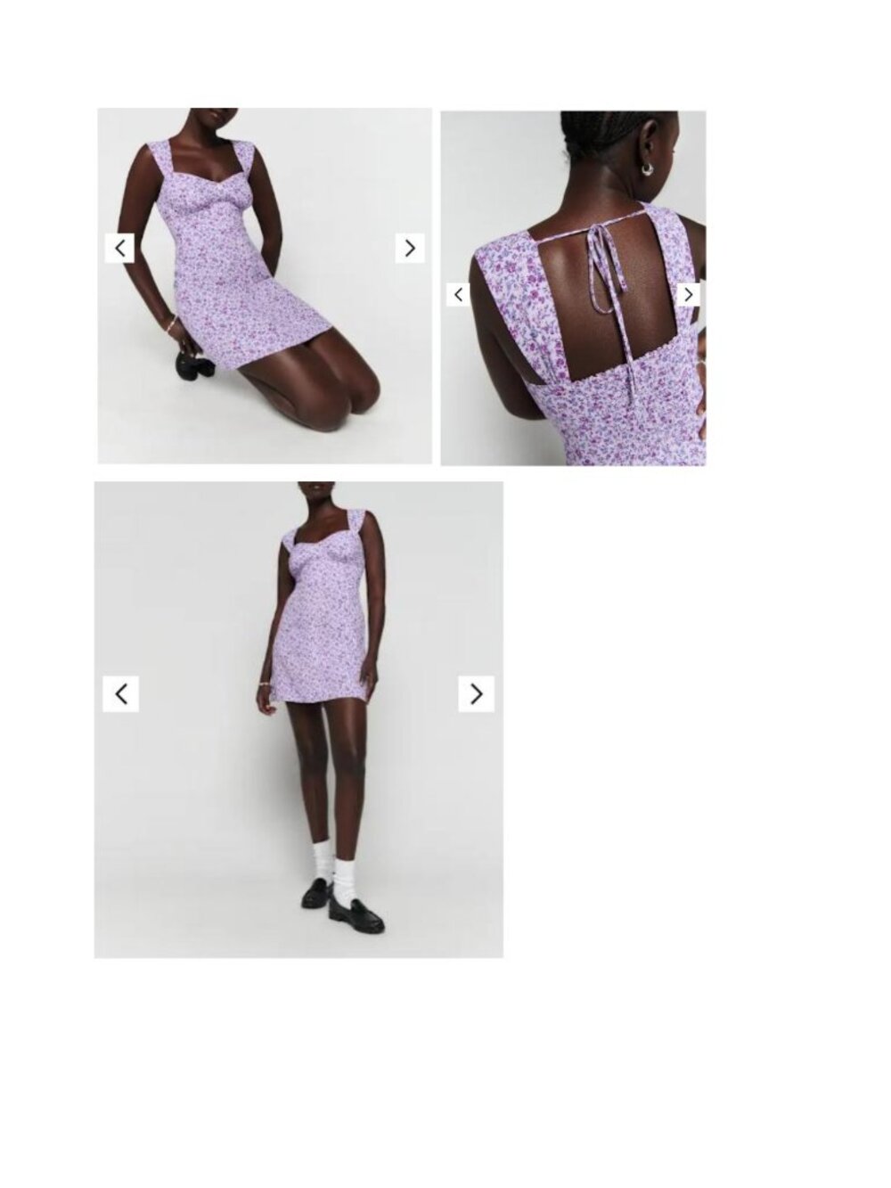 Reformation Lorelei Mini Dress Muse Floral Purple Size 8